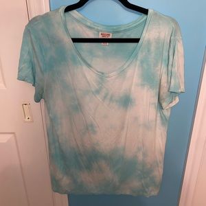 Womens Blue Tye-Dye Shirt Size S
